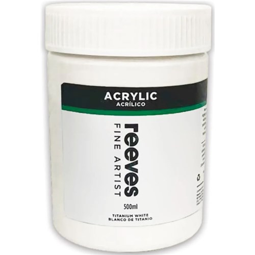 REEVES ACRYLIC ARTIST PAINT 500ml Titanium White